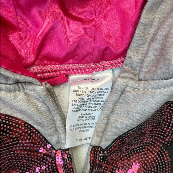 Disney Minnie Mouse Hoodie - Gray with Pink Accents - Picture 4 of 6